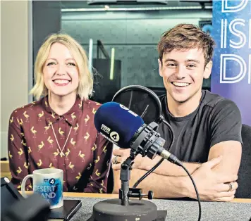  ?? ?? First rate: stand-in host Lauren Laverne with Tom Daley on Desert Island Discs