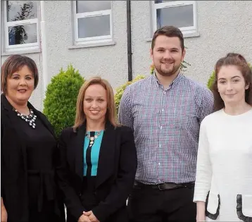  ??  ?? Faughart CNS staff (pictured before the pandemic) Jacqui McCusker, Andreu D’Arcy, Saoirse McDermott, and Siobhan McElroy.