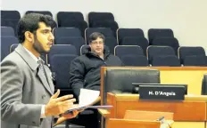  ?? ALLAN BENNER/STANDARD STAFF ?? St. Catharines resident Al Jumaily discusses his concerns about racism at the Dec. 14 regional council meeting. As the meeting was set to begin, another audience member called him a terrorist.