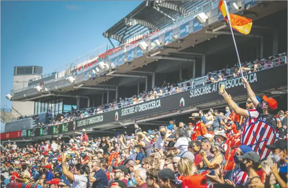  ?? ASHLEY FRASER ?? A boisterous crowd of 12,064 welcomed Atlético Ottawa on Saturday afternoon to their first home game at TD Place Stadium.