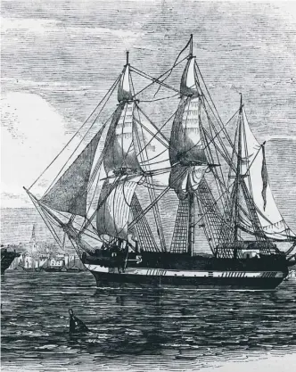  ??  ?? Franklin’s voyage to the Arctic on HMS Erebus was expected to last three years