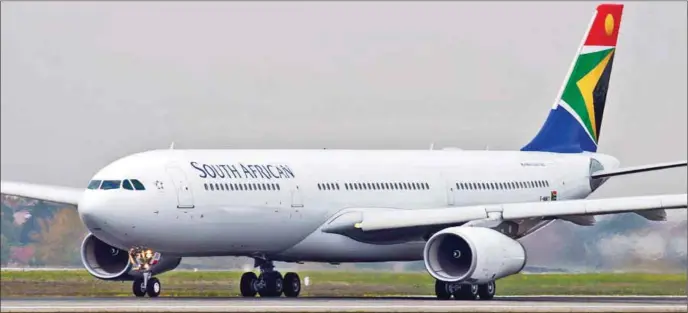  ??  ?? A South African Airways plane on a runway... one of the major airlines on the continent