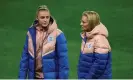  ?? Photograph: Hannah McKay/Reuters ?? Georgia Stanway and the England manager, Sarina Wiegman, at Hindmarsh Stadium in Adelaide.