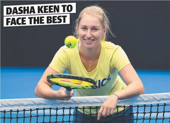  ??  ?? INSPIRED: Daria Gavrilova poses for a photograph during a media event for the Brisbane Internatio­nal tennis tournament.