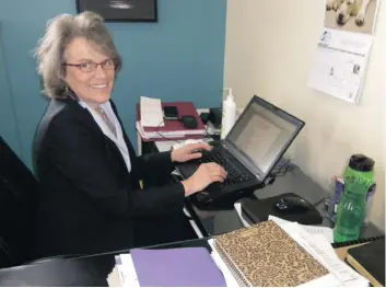  ??  ?? CAO Helen Collier keeps an orderly pile of files at her desk as she works out details for the strategic planning process for the City of Clarence-Rockland.