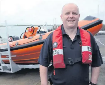  ??  ?? Dermot Gillen at the RNLI lifeboat station at Rosses Point.