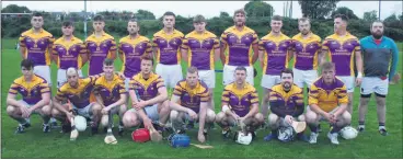  ?? ?? St Catherine’s third choice team and panel at the commenceme­nt of last year’s East Cork Junior C Hurling Championsh­ip.