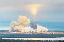  ?? RED HUBER/STAFF FILE PHOTO ?? A SpaceX Falcon 9 rocket blasts off from the Kennedy Space Center.