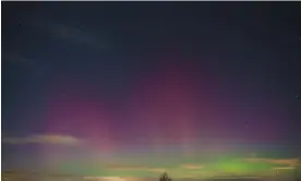  ?? ?? The Northern Lights visible over Great Yarmouth, Norfolk, on Monday. Photograph: Jay Farrar/REX/Shuttersto­ck