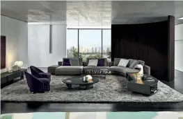  ??  ?? LEFT TO RIGHT Minotti Daniels sofa by Christophe Delcourt; Vitra Vlinder sofa by Hella Jongerius, from W. Atelier; Flexform Phuket ottoman