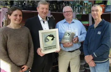  ??  ?? Oran O’Sullivan of Irish Garden Birds (second from right) with (from left) Leslie Maya Souchere from Blooms and Rooms, Deputy Pat Casey and Declan Murphy from Blooms and Rooms at Mount Usher.