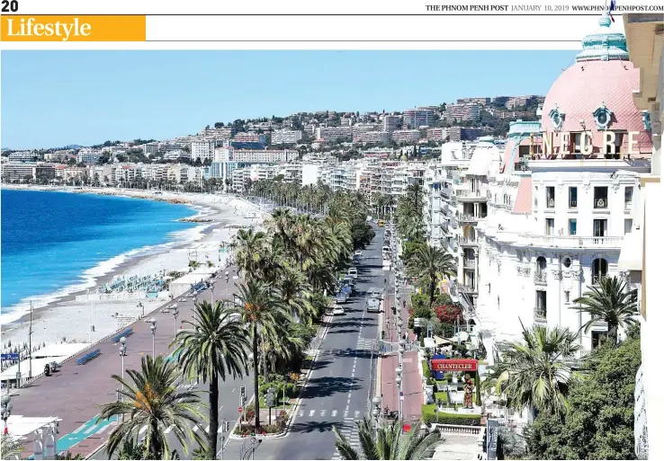  ?? AFP ?? A view of the Promenade des Anglais seafront near the Negresco Hotel in the French Riviera town of Nice. The death of the hotel owner has plunged the future of the pink-domed Riviera landmark into uncertaint­y.