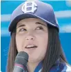  ?? TIMES COLONIST ?? Knucklebal­ler Claire Eccles will entertain Victoria baseball fans again in 2018.