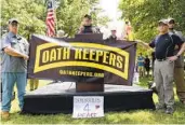  ?? SUSAN WALSH AP FILE ?? Oath Keepers founder Stewart Rhodes speaks during a rally outside the White House in 2017.