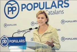  ?? VICENÇ LLURBA ?? La secretaria general del PP, ayer, en un acto del partido en Cambrils