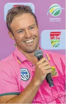  ?? /Sydney Seshibedi/Gallo Images ?? Uncertaint­y: AB de Villiers had tongues wagging at the PinkDrive cancer awareness event at the Wanderers Stadium in Johannesbu­rg.