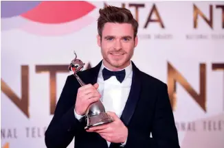  ??  ?? Right: Richard Madden with the award for best Drama Performanc­e at the National Television Awards 2019 held at the O2 Arena, London.