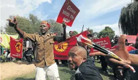  ?? Picture: ALON SKUY ?? LIVING WAGE: Members of Numsa, which was expelled from Cosatu two years ago, protest against government economic policies