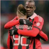  ?? ANSA ?? Stephan El Shaarawy, 20 anni e Mario Balotelli, 22