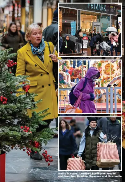  ?? Pictures: ALAMY ?? Treats in store... London’s Burlington Arcade and, from top, Reading, Swansea and Newcastle