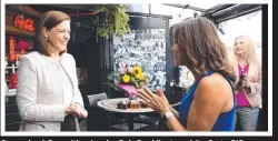  ?? Picture: GLENN HAMPSON ?? Queensland Opposition Leader Deb Frecklingt­on visits Costa D'Oro Italian Restaurant & Pizzeria in Surfers Paradise.