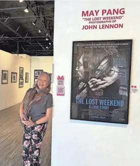  ?? ?? Pang is pictured at one of her “The Lost Weekend” John Lennon photo exhibits.