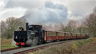  ?? CHRIS PARRY/FF&WHR ?? Garratt K1 worked the Ffestiniog & Welsh Highland Railway’s traditiona­l end of year ‘Cold Turkey’ train for railway personnel on December 29. It is pictured, in less than perfect Welsh Highland weather, running through the loop at Hafod y Llyn on the return trip to Porthmadog.