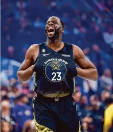  ?? Santiago Mejia/The Chronicle ?? The Warriors’ Draymond Green suffered an ankle sprain in a pickup game just days before training camp, which sidelined the forward. The injury is expected to be re-evaluated on Monday.