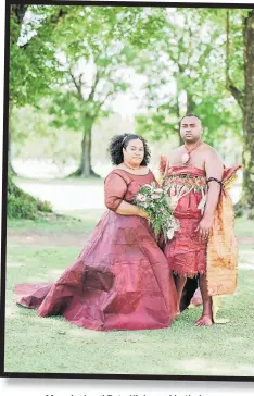  ?? Picture: TEVA COSIC ?? Meredani and Ratu Kinivuwai in their traditiona­l wedding attire.