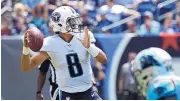  ?? MARK ZALESKI/ASSOCIATED PRESS ?? Titans QB Marcus Mariota is forecast to blossom this season and become one of the league’s top passers.