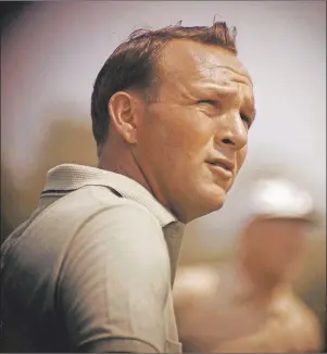  ?? AP PHOTO ?? This Jan. 28, 1962, file photo shows Arnold Palmer concentrat­ing on his next move during the Lucky Internatio­nal Open at San Francisco’s Harding Park.