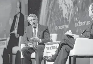  ?? Karen Warren / Houston Chronicle ?? At a Houston energy conference in March, Shell CEO Ben van Beurden said of climate change: “There’s no other issue with the potential to disrupt our industry on such a fundamenta­l level.”