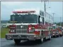  ?? SUBMITTED PHOTO - DAVID REIMER SR. ?? Firetrucks participat­ing in a surprise birthday parade for Riley Rejniak, 8, of Leesport.