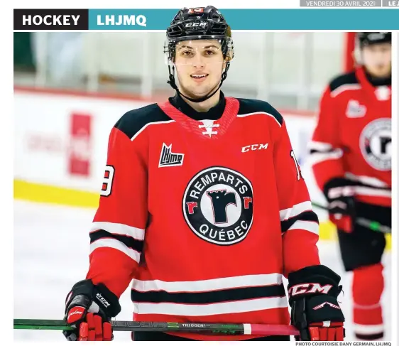  ?? PHOTO COURTOISIE DANY GERMAIN, LHJMQ ?? Mikaël Huchette a gagné la confiance de Patrick Roy cette saison, et les recruteurs de la LNH commencent à s’y intéresser.