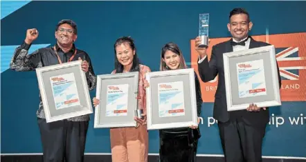  ?? ?? study uk alumni 2024 awardees dr Murallitha­ran, Teo, how and Prof abhi symbolised the role of the British council Malaysia in facilitati­ng uk education towards the nation’s developmen­t.