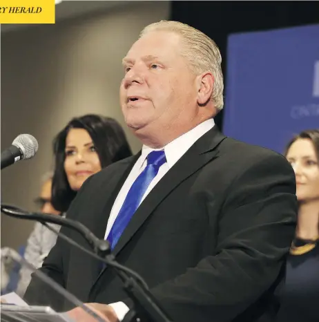  ?? JACK BOLAND / POSTMEDIA NEWS ?? Businessma­n Doug Ford won a narrow victory Sunday to become the new leader of the Progressiv­e Conservati­ve Party of Ontario.