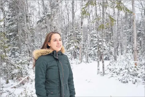  ?? COLIN CHISHOLM ?? Jordan Smith, MPAL coordinato­r with Glooscap First Nation at one of the trailheads in the community. She’s working to grow and expand active living and sport programs within the community.