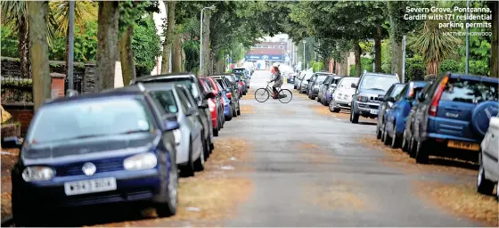  ?? MATTHEW HORWOOD ?? Severn Grove, Pontcanna, Cardiff with 171 residentia­l parking permits