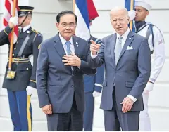  ?? PHOTO BY GOVERNMENT HOUSE ?? Prime Minister Prayut Chan-o-cha meets with US President Joe Biden at the White House.