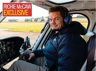  ??  ?? In control: pilot Richie McCaw makes a living flying helicopter­s now HUW EVANS