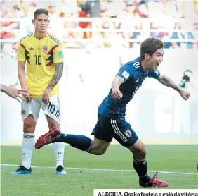  ??  ?? ALEGRIA. Osako festeja o golo da vitória