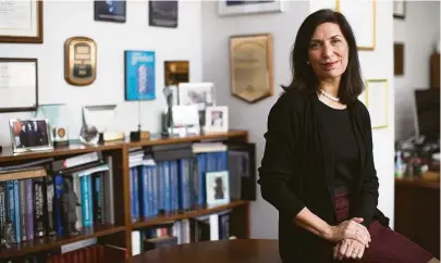  ?? Marie D. De Jesús / Houston Chronicle ?? Dr. Huda Y. Zoghbi, a professor in the Department­s of Pediatrics, Molecular and Human Genetics, Neurology and Neuroscien­ce at Baylor College of Medicine, in her office Friday in Houston. Zoghbi’s achievemen­ts were recognized at a Silicon Valley...
