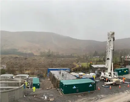  ??  ?? Workers back on site at the Lough Talt water treatment plant.