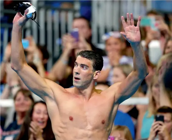  ?? Reuters ?? Michael Phelps after the finals for the men’s 200 metre butterfly during the US Olympic Swimming Team Trials. —