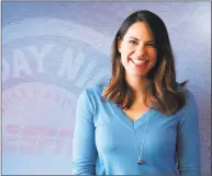  ?? Allen Kee / ESPN Images ?? Jessica Mendoza accompanie­s Matt Vasgersian and Alex Rodriguez in the ESPN booth for Sunday night games.