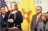  ?? MORGAN LEE/ASSOCIATED PRESS ?? Elizabeth Groginsky, New Mexico’s secretaryd­esignate for early childhood education and care, was introduced at a news conference Wednesday.