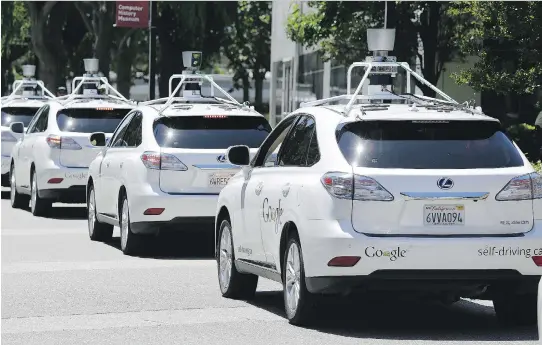  ?? THE ASSOCIATED PRESS ?? Google’s AI computer controller has been “licensed” as a driver so the Silicon Valley giant can test its self-driving cars without human “backup.”