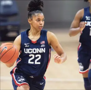  ?? Laurence Kesterson / Associated Press ?? UConn guard Evina Westbrook is seen against Villanova in December in Villanova, Pa. Westbrook will be playing Tennessee for the first time since transferri­ng.