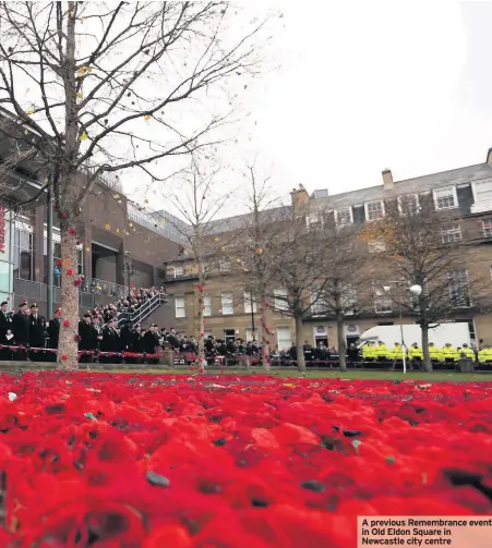  ??  ?? A previous Remembranc­e event in Old Eldon Square in Newcastle city centre