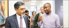  ?? I Supplied ?? MINISTER of Economic Developmen­t Ebrahim Patel being shown around the 22 on Sloane campus in Joburg by the co-chairperso­n of Global Entreprene­urship Network, Kizito Okechukwu.